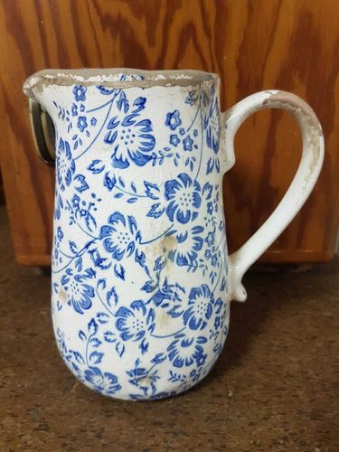 Krug\Vase mit blauen Blumenranken ca. 18cm